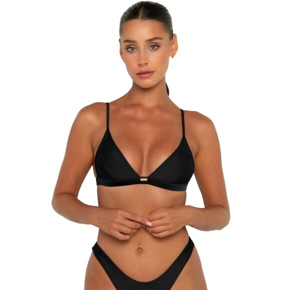 FAE Swim Luna Bikini Top - NERO - Triangle Bralette - Sustainable ECONYL® - Picture 2 of 8